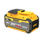 DeWalt XR FLEXVOLT batteri DCB549 i gul og sort, med 15 Ah 18V og 5,0 Ah 54V angivet.