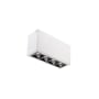 SG Armaturen Inspire S downlight i hvid aluminium med fire sorte reflektorer og synlige LED'er, isoleret på hvid baggrund.