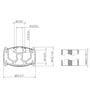 Teknisk tegning af Vogels PUC 2330 Connect-it stang, der viser dimensioner og profil for 300cm stangen.