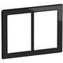 LK FUGA – Pure vandret dobbelt design ramme, 2x1½ modul, sort/hvid (glas)