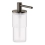 Grohe Atrio sæbedispenser i børstet antracit metal og matteret glas, med 160 ml kapacitet.