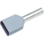 Elpress – Isoleret TWIN terminalrør, 2 x 4,0 mm² / 18,0 mm, grå (farvekode Weidmüller) - 100 stk