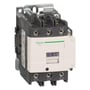 Schneider Electric TeSys D kontaktor, 80A, 3-polet, med 1NO+1NC kontakter og 48VAC spole, vist skråt forfra med fokus på den hvide mærkat og den sorte bund.