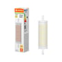 Ledvance LED LINE R7s lyskilde i klar glas, 118mm, 20W, 3000lm, 3000K varm hvid lys.