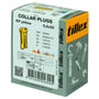 Tillex KP plugs i gul farve, 5,5x25 mm, leveres i en pakke med 750 stk. og viser illustration af anvendelse.
