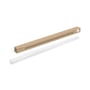 Ledvance TruSys Flex trunking system i 1,5 meter længde, hvid, leveres i papkasse med et armatur liggende ved siden af.