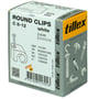 Tillex Round Clips C 8-12 hvid, 100 stk. med 2,0x35 mm søm, viser produktets emballage med detaljeret information.