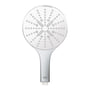Grohe Rainshower Smartactive 150 mm håndbruser i hvid og krom, viser spraypladens mønster af dyser.