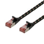 DELTACO Tough Flat CAT.6A U/FTP Patch kabel, 28AWG, 1,5 meter, sort