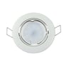 V-TAC downlight-kit set lige forfra med hvid rund ramme, indvendig ring og lys midterflade.