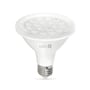 Kobi PLANTY LED-grolyspære, 9 W, set forfra med hvidt hus, synlige LED'er og E27-fatning.