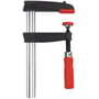 Bessey TPN25BE skruetvinge i blødstøbt jern med ergonomisk trægreb, beskyttelseskapper og 250/120 mm spændevidde.