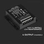 V-TAC 288W LED RGBW Sync Controller med tydelige skrueterminaler mærket W, B, G, R, V+, -, og tekst om nem installation.
