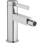 Hansgrohe Finoris bidétarmatur i krom med et-grebs betjening, fremspring på 129 mm og push-open bundventil.