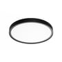SG Armaturen Disc 480 LED armatur i sort med opal prismatisk diffuser, 3000K, viser den slanke profil og runde form.