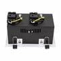 Bagsiden af SpectrumLED Modern Day mini GU10 dobbelt indbygningsspot viser ledninger, tilslutninger og monteringsfjedre.