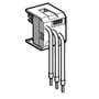 Teknisk illustration af Schneider Electric strømaftager AK5-PC33L, der viser tilslutning af tre kabler.