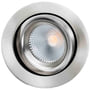 SG Armaturen Junistar Lux Isosafe downlight i børstet stål med LED-lys og 42 graders spredningsvinkel.