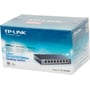 Emballagen til TP-LINK TL-SG108 netværksswitch viser æsken med produktbillede og modelnavn.