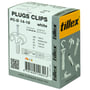 Tillex Plugs Clips Dobbel PC-D emballage med 60 hvide clips til 14-18 mm ledninger og 2,5x40 mm søm.