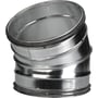 Lindab BFU bøjning til ventilationsrør, 30° vinkel og 400mm diameter, lavet af galvaniseret stål med falset konstruktion.