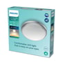 Pakke med Philips Doris loftslampe i mat krom med LED, 280mm, 2700K og IP44 til badeværelser.