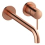 Damixa Osier 2-huls vægmonteret håndvaskarm i børstet kobber med 250mm tud og etgrebsbetjening.