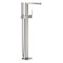 Grohe Plus etgrebs kar/brusersøjle i børstet stål med 282mm tud og integreret håndbruserholder samt Silverflex slange.