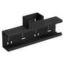 Wibe T-stykke WGX-S TSU i sort RAL9017/30 med dimensioner 110x72 mm, vist med monteringshuller.