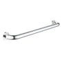 Grohe Essentials badekarsgreb på 600 mm, fremstillet af metal med en skinnende krombelægning og skjulte monteringsskruer.