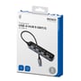 Deltaco transparent USB-A hub med 4 porte og 5 Gbit/s hastighed i original emballage med FSC mærke.