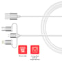 Verbatim Essentials 3-i-1 USB-A-ladekabel med tre stiktyper og symboler for opladning op til 18 W.