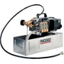 Ridgid trykprøvepumpe 1460-E med 25 bars tryk, rustfri ståltank og 9 l/min vandgennemstrømning.