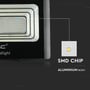 Detaljeret nærbillede af V-TAC LED projektør, der viser SMD chip og aluminiumskabinet.