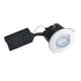 Uni Install Slave rustfri indbygningsspot med dæmpbar LED-pære (udendørsbrug), 5W / 450lm / 38° / 3000K / >80Ra / , GU10 (230V), rund, hvid (blank) – Nordtronic