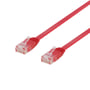 DELTACO U/UTP Cat6 fladt patch kabel, halogenfri, 0,5 meter, rød (udgået)