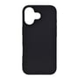 Ydersiden af det sorte TPU-bagcover til iPhone 17 med hævet kant omkring kameraåbningen.