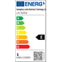 Energimærke E for Light By Juul LH-SD02, vist med EU-stjerner og energiskala fra A til G.