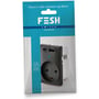 FESH SWITCH Curveline stikudtag i koksgrå med 2 USB-porte (A+C) og 230V udtag, præsenteret i original emballage.