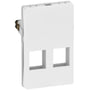 LK FUGA – Dataudtag til 1-2 stk. keystone konnektorer, large keystone port (ca. 20,5 x 14,8 mm), 1½ modul, hvid