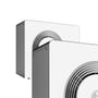 Bosch Compress 5800i AW 10 OR-S luft/vand varmepumpe på 9 kW vist i to vinkler med hvid front og mørke sider.