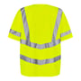 FE Engel advarselsvest 5031 i gul polyester med reflekterende stropper, unisex, str. M/L, vist bagfra.