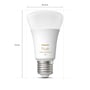 Målskitse af en Philips Hue White Ambiance E27 pære, der viser dimensionerne 110 mm højde og 60 mm diameter.