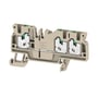 Weidmüller gennemgangsklemme AS3C 2.5 i beige, 3 tilslutninger, med Snap-in, til 2,5mm² ledere.