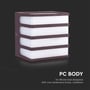 V-TAC LED væglampe i brun med PC body, der fremhæver materialet for effektiv varmeafledning.