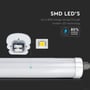 Indvendig visning af V-Tac LED armatur, viser SMD LED'er og elektronisk komponent, '80% Energy Saving'.