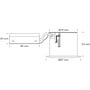 Teknisk tegning af Nordtronic Quick Spot indbygningsspot med dimensioner angivet.