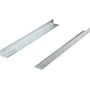 Rittal fastmonteret glideskinne til VX IT server racks, 1U og 545mm lang, vist i sæt á 2 stk. i metal.