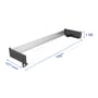 Målskitse af DeLock DIN-skinnepanel til 19-tommers rack med angivelserne 19 tommer, 127 mm og 1U.