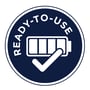 Varta ikon der viser 'Ready-to-Use' status for batterier og opladeren.